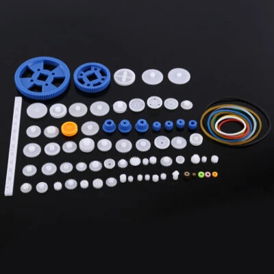 80 Kinds Plastic Gears Pulley Belt Worm Kits Crown Gear Set Robot Motor Toy DIY