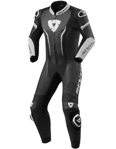 Mono Completo de Cuero Suit Moto Rev ' It Argon Black White Blanco Negro TG 54 - Bild 1 von 2