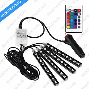 ??RGB LED Accesorios Interior Coche Piso Decorativo Atmósfera Tira Lámpara Luces - Imagen 1 de 11