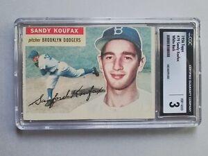 1956 Topps #79 SANDY KOUFAX 3.0 VG CGC Graded Brooklyn Dodgers White Back