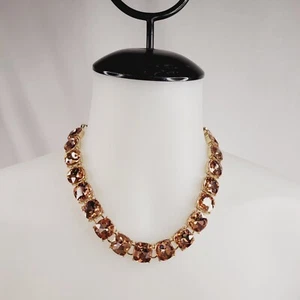 Goldfarben Rosa Strass Halsband Halskette Landebahn Roter Teppich Party Glitzer - Bild 1 von 8