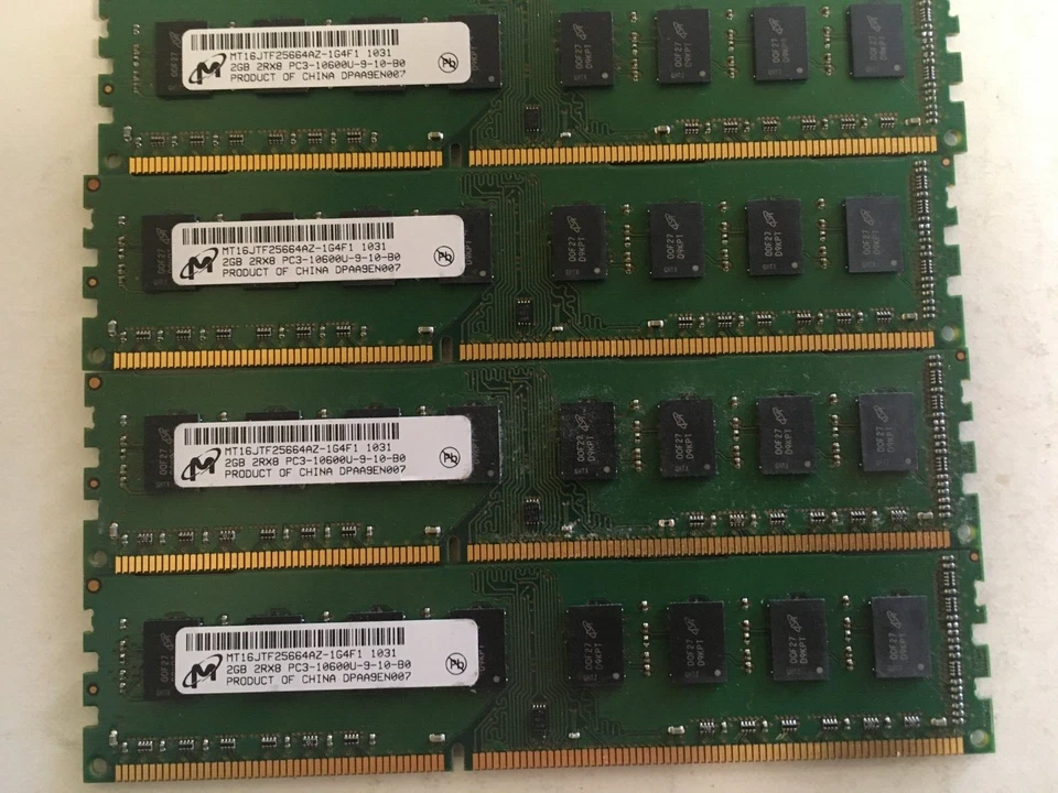 8GB (4X2GB) Micron 2GB PC3-10600 DDR3 240 Pin DIMM MT16JTF25664AZ-1G4F1 - Image 1 of 4
