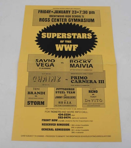 1998 WWF VINTAGE LIVE EVENT POSTER THE ROCK ROCKY MAIVIA BRENTWOOD NY D6695 Cover