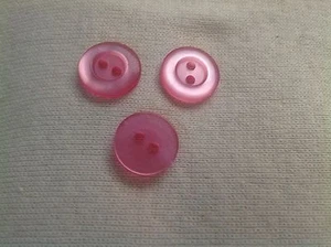 NEW 25 PC BAG PINK PEARL FINISH 5/8 INCH BUTTON - Picture 1 of 3