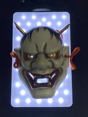 Hannya Noh Demon Mask Japanese Ceramic Miniature Vintage Art Museum Read - Image 1 of 4