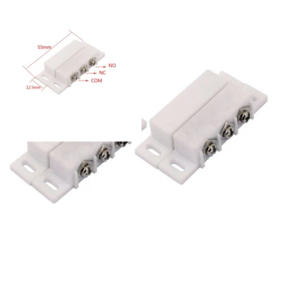 2Sets Magnetic Reed Switch Normally Open Closed NC NO Door Alarm Window White  - Image 1 of 4