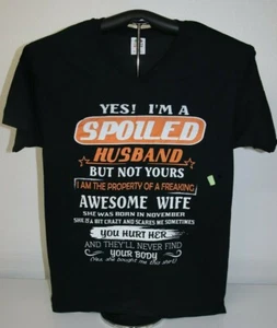 JA! I'M A SPOILED EHEMANN - BUT NOT YOURS...AWESOME WIFE T-Shirt Medium, schwarz - Bild 1 von 6