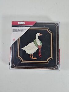 Pimpernel Coasters With Matching Design Christmas Goose Cork Backed