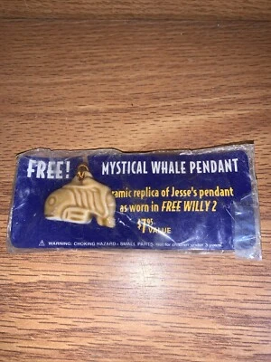 Free Willy 2 Mystical Whale Pendant Promo VHS Necklace Damaged Package NOS - Image 1 of 3