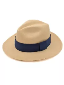 Sombrero Panamá Rodante Genuino Igual Tierra Auténtico con Banda Marina - Natural - Imagen 1 de 10