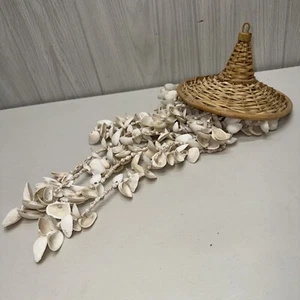 Campanas de viento vintage Seashell móvil boho mimbre colgante casa de playa costa LEER - Imagen 1 de 14