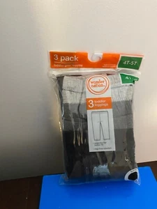 BRAND NEW TODDLER GIRLS SIZE 4T-5T WONDER NATION 3 PACK FULL LENGTH KNIT LEGGING - Picture 1 of 10