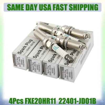 4x Bujías de Iridio para Nissan Cube Versa NV Altima Sentra FXE20HR11 EE. UU. Stock Foto 1 de 4