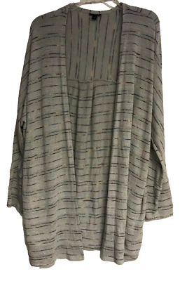 Cárdigan plumero abierto tejido gris manga larga Torrid 2 para mujer Foto 1 de 4