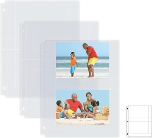 Photo Album Refill Sheets 4 x 6 Inch Heavyweight Diamond Clear 3 Ring Photo Bind - Picture 1 of 7