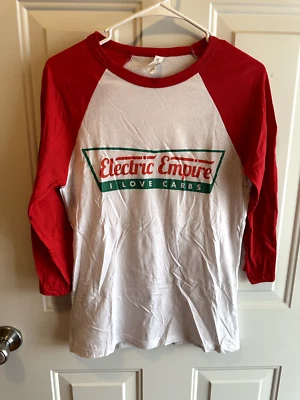 Mujer Adolescente Talla Pequeña S Electric Empire I LOVE CARBS Camiseta Blanca Roja Foto 1 de 4