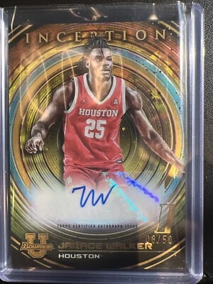 2022-23 Bowman U Inception Jarace Walker Gold Foil Prospect Auto 08/50 Cougars - Image 1 of 2