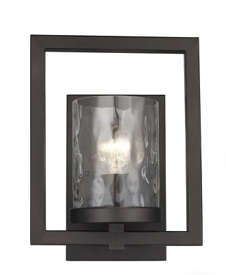 Trans Globe Lighting 71061ROB￼￼ 1 Light Sconce Square Frame Water Glass & Metal - Image 1 of 4