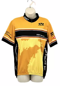 Volea Womens Full Zip Cycling Tee Jersey T-Shirt Size Large MS Society Yellow - Picture 1 of 7