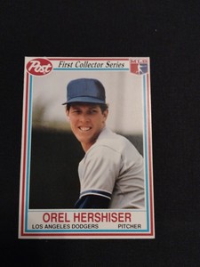 1990 Post Cereal Baseball Card #8 Orel Hershiser Los Angeles Dodgers nmmt