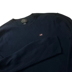 Vintage Polo Jeans Co Ralph Lauren Waffelstrickpullover marineblau Flagge Herren Medium " - Bild 1 von 5