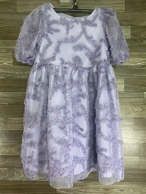H&M Niñas Puff - Vestido Mangas Tul - Púrpura Claro Talla 8 Foto 1 de 4