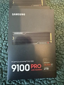 New SAMSUNG SSD 9100 PRO with Heatsink 1TB PCIe 5.0x4 M.2 2280 MZ-VAP1T0CW - Afbeelding 1 van 2