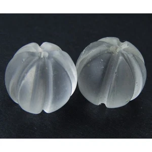 32.46Cts Excellent 100% Natural White Quartz Pumpkin 2pcs Matching Pair "REF VDO - Picture 1 of 4