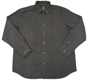 Camisa de vestir de manga larga con botones Calvin Klein CK para hombre talla L a rayas blancas y negras - Imagen 1 de 9