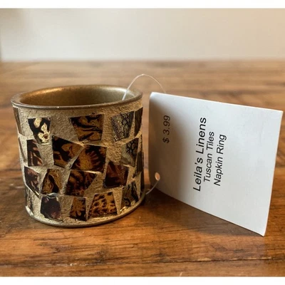 Anillo porta servilletas azulejos toscanos tono tierra artesanal ropa de cama Leila’s. Made India Foto 1 de 4