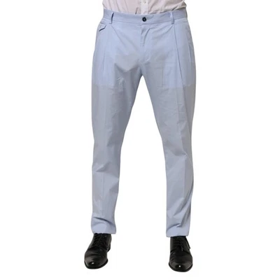 Pantalones DOLCE & GABBANA Azul Claro Algodón Elástico Cónico Hombre Pantalón IT50/US40/L Foto 1 de 4
