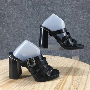 Sandalias Michael Kors Mujer 7 M Jagger Plataforma Slides Tacones Cuero Negro NUEVAS - Imagen 1 de 18