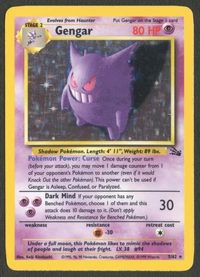 Pokemon TCG: Gengar 5/62 Fossil WoTC Holo Rare - Image 1 of 4