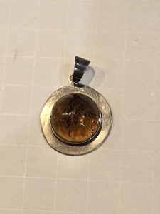 Vintage Baltic Amber Pendant 925 Sterling Silver Handmade Boho - Picture 1 of 4