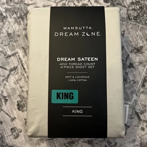 New Wamsutta Dream Zone Sateen Tan Beige 400 TC, 4 Piece Cotton King Sheet Set - Picture 1 of 5