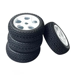 4 Stück Weichgummireifen Reifen Rad 17 mm Sechskant für 1/8 Offroad RC Auto LKW Buggy - Bild 1 von 5