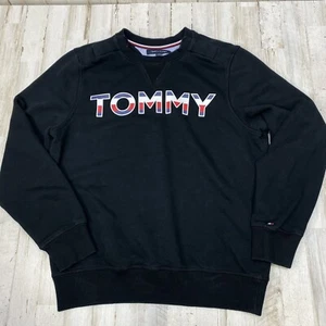 Men’s Tommy Hilfiger Big Logo Spell out Sweatshirt Black Size S.       U22 - Picture 1 of 6