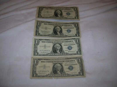 SILVER CERTIFICATES - DOLLAR BILLS - LOT OF 4 - Image 1 of 3