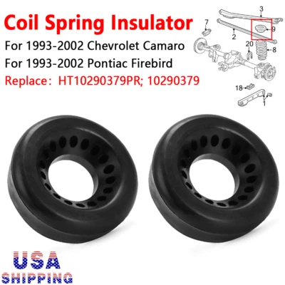EE. UU. Para 93-02 Chevrolet Camaro Pontiac Firebird Aisladores de resorte helicoidal de goma traseros Foto 1 de 4
