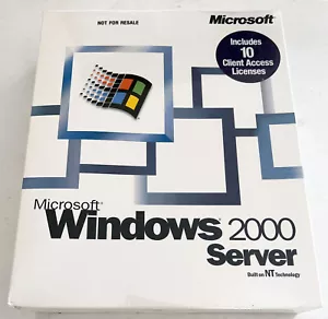 GENUINE Microsoft Windows 2000 Server English International NFR CD with 10 CALs - Picture 1 of 3