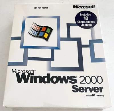 GENUINE Microsoft Windows 2000 Server English International NFR CD with 10 CALs - Image 1 of 3