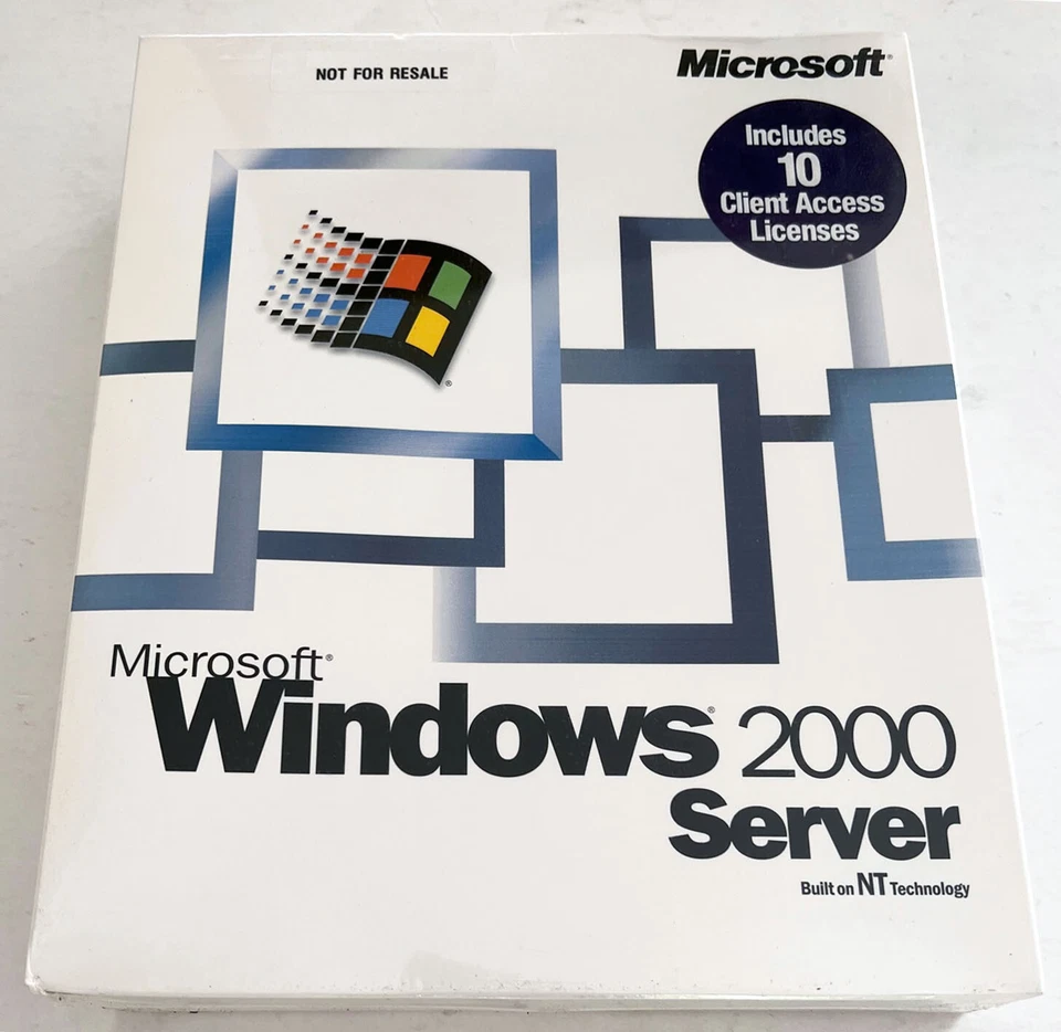 GENUINE Microsoft Windows 2000 Server English International NFR CD with 10 CALs - Image 1 of 3