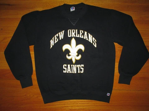 NEW ORLEAN SAINTS Vtg 90s 80s Russell Athletic Sweater Sweat shirt jersey t USA Cover