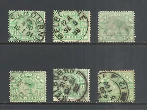 VICTORIA SCOTT 180 USADO x 6 - 1891 1/2p ESMERALDA - EDICIÓN REINA VICTORIA - Imagen 1 de 2