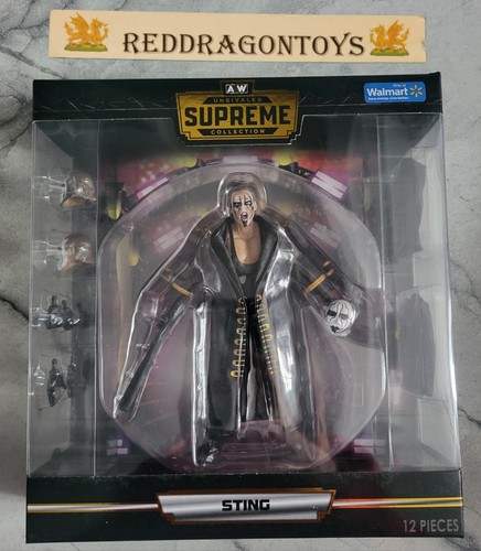 AEW SUPREME UNRIVALED STING WRESTLING FIGURE NUOVO SIGILLATO RARO WWE WCW