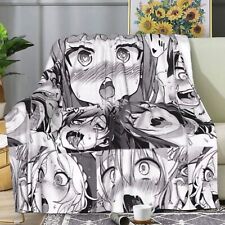 Funny Ahegao O Throw Blankets Super Soft Warm Flannel Bed Blanket Gift 60x50
