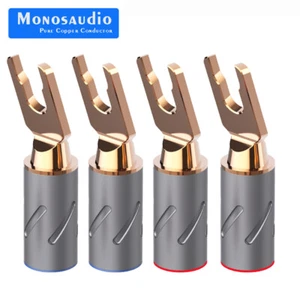 Monosaudio S900 Pure Copper hifi Speaker cable Y Spade Connector plug - Picture 1 of 4