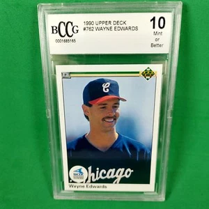 Graded Wayne Edwards 1990 Upper Deck #762 Baseball Card BCCG Grade 10 - Picture 1 of 2