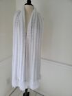 Women White  W/metallic Accent Knit Warm Long Scarf Wrap Shawl With Tassels