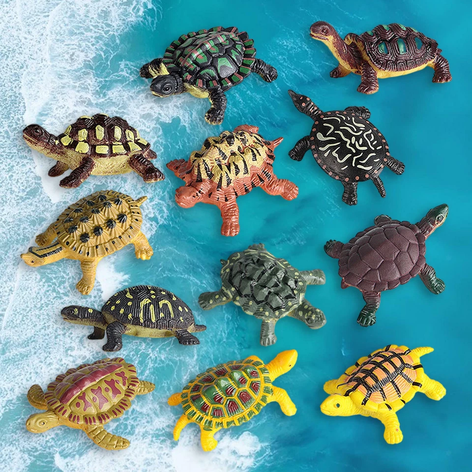 12Pcs Ocean Animal Turtle Series Model Figures Educational Toy Kids Toy - Image 1 of 4